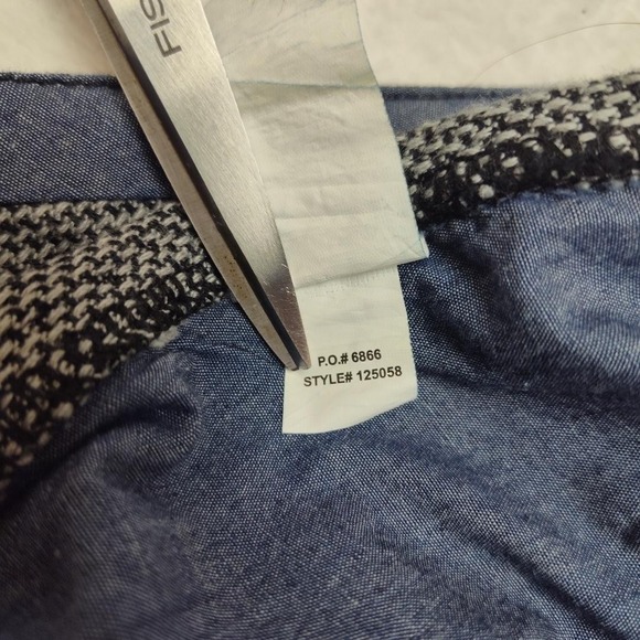 Carbon2Cobalt Pants Mens 36x33 Gray Check Cotton Chino Straight Casual Trousers - Picture 8 of 12